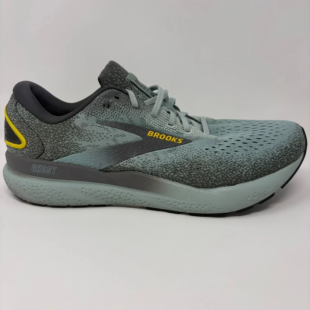 Brooks Ghost 16 Mens Size 12.5 Blue Yellow Running Shoes (1104181D432)